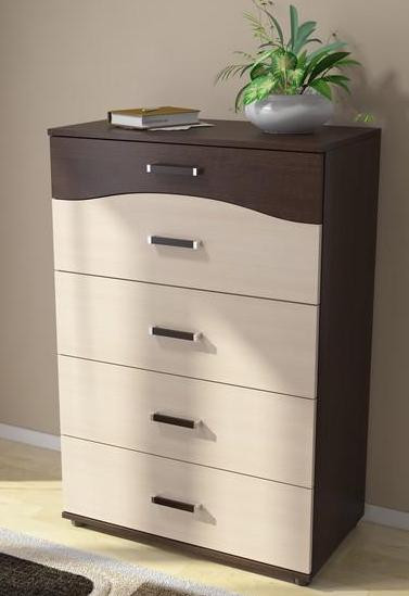 Комод Вега К-01 Венге/Дуб Молочный (Ш-750 × В-1120 × Г-417 мм)