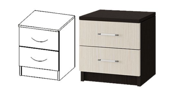 Тумба Прикроватная Зара ЛДСП ЗТ-01 Венге/Ясень Шимо Светлый  (0,4х0,52х0,4)