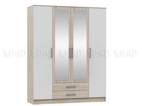 Шкаф 4-х Створчатый Марго МДФ (Ш-1600 x В-2016 x Г-520 мм)/Разные Цвета
