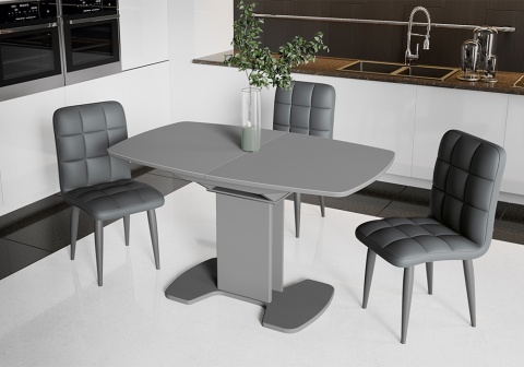 Стул Франк конус графит / кожзам серый