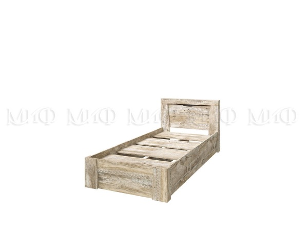 Кровать Ройс (Ш-967 x В-800 x Г-2138 мм/Спальное Место 900 x 2000 мм) Дуб Юкон/Бетон Темный